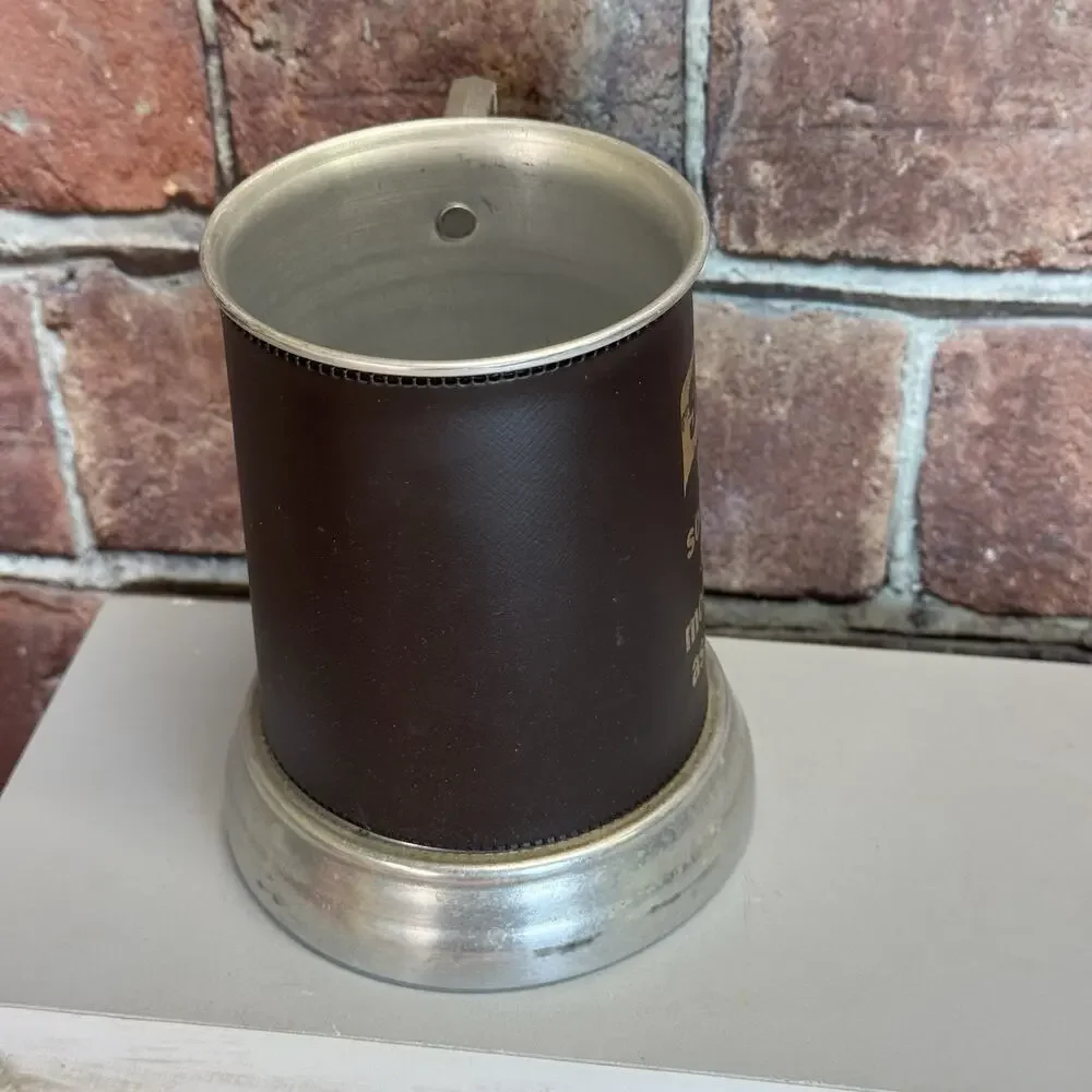 Vintage Squirt Soda Wrapped Aluminum Glass Bottom Tankard Mug Hong Kong 1970s‎